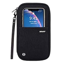 Defway Passport Wallet RFID Blocking Travel Organizer Bag, Family Passport Holder with ID Window