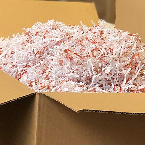 Crinkle Cut Paper Shred Filler for Packing and Filling Gift Baskets, Natural Craft Bedding in Brown Kraft Red Pink White Green Yellow Blue and White ... (1/2 LB, White) - Thumbnail 7
