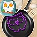 Akak Store 4 Piece Set Reusable Non Stick Silicone Fried Egg Molds Pancake Rings - Funny Style with Bunny, Owl, Frog and Cat - Bakeware Accessories Kitchen Tools