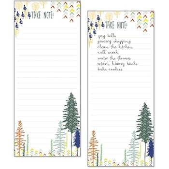 Set of 2- Forest List Pad, Notepad, Shopping List with Attachable Magnet