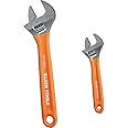 Klein Tools D5072 Adjustable Wrench Set, Extra Capacity, 6-Inch and 10-Inch, Forged Alloy Steel Wrenches, Metric and SAE, 2-P