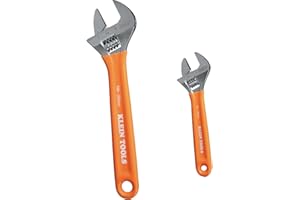 Klein Tools D5072 Adjustable Wrench Set, Extra Capacity, 6-Inch and 10-Inch, Forged Alloy Steel Wrenches, Metric and SAE, 2-P