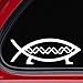 DNA Fish Darwin Sticker - Vinyl Decal (White)