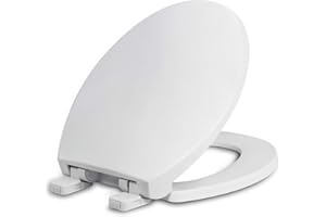 WSSROGY Round Toilet Seat with Lid, Slow Close Seat and Cover, Including Two Sets of Parts, Fit All Standard Round Toilet, Quiet Close, Plastic, White