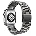 Fose Stainless Steel Metal Replacement Bands with Plastic Plated Case for Apple Watch - Black Band with Case for 42mm