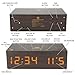 Bluetooth Digital Wooden Alarm Clock Speaker by GOgroove - Wood Style , Built in Microphone , LED Time + Date Display for Phones, MP3 Players, Tablets, & More - Dark Finish