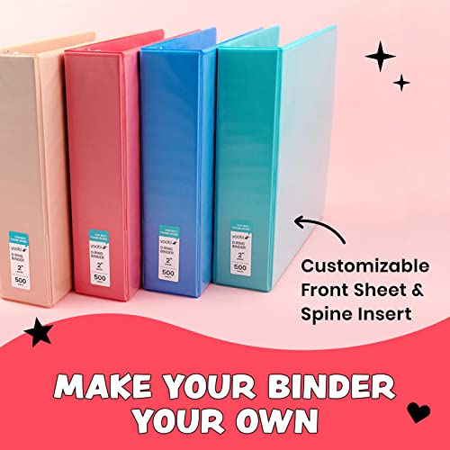 Yoobi 2 Inch Binder Set 3Ring Binders with 2 Pockets Perfect for