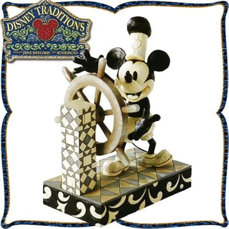 Amazon 木彫り調フィギュア ミッキーマウス おおい ミッキー 蒸気船ウィリー Ahoy Mickey ディズニー トラディション フィギュア ドール 通販