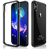 iPhone X Case, LOHASIC Clear Ultra Slim & Thin Crystal Transparent Hybrid Anti-Scratch Hard Back Cover Soft Flexible Bumper Grip Full Body Shockproof Protective Cases for Apple iPhone X 10-Black