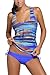 Dearlovers Women 3 Pieces Tribal Print Tankini Swimsuit with Panty or Boyshorts