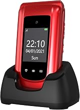 uleway Big Button Unlocked Senior Flip Phone GSM 2G SOS 1000mAh Red view 1