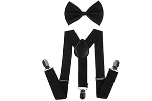 FGSS Boy-Girl Classic-Suspender - Kids Y-Shape Elastic Adjustable Back Braces with Bow for Pants