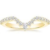 Mameloly Wedding Bands for Women Pear & Round Shaped Stackable Cubic Zirconia Half Eternity CZ Curved Engagement Rings for Her Size 3-12