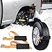 TEEWAL 2 Pcs Anti-Skid Tire Blocks, Emergency Snow Chains Car Vehicle Tire Anti-Skid Chains