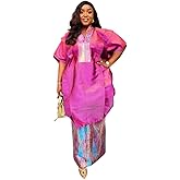 HD Stylish Mini Boubou Skirt Suit Sets for Woman 2 Pieces Dress