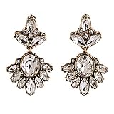 Art Deco Flapper Antique Vintage Style Diamond Rhinestone Dangle Earrings