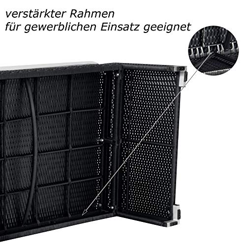 RS Trade Sonnenliege Monza Schwarz/Grau - Outdoor Liege mit beständigem Poly-Rattan-Geflecht - verstellbare Rückenlehne & breite Liegefläche - inkl. Kopfteil und Auflage – Bild 6