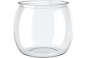Pawfly 0.5 Gallon Mini Plastic Fish Bowl, Unbreakable Small Fishbowl Desktop Aquarium, Clear Round Plastic Fish Tank for Small Fish, Shatterproof Betta Fish Tank Goldfish Bowl, Decorative Globe Vase