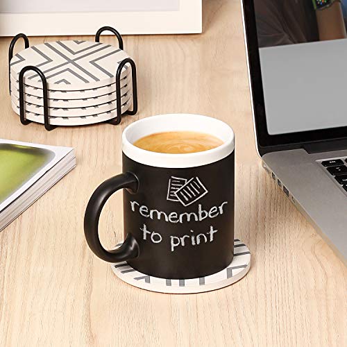 image for LIFVER 12 Ounce Coffee Mugs, Set of 4, Ceramic Porcelain Mug Set for C