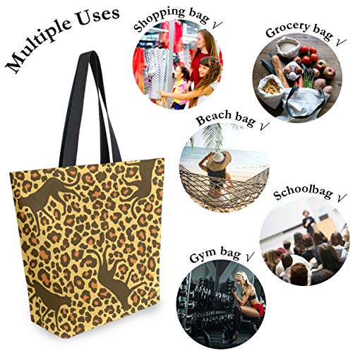510TgySwaoL Naanle Bolsa de lona de leopardo oculta, grande, informal, para mujer, con estampado de leopardo, reutilizable… Naanle Bolsa de lona de leopardo oculta, grande, informal, para mujer, con estampado de leopardo, reutilizable… - Imagen 4