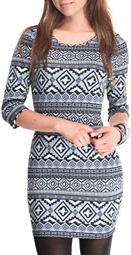 Amazon She S Cool シーイズクール Aztec Print Ponte 3 4 Sleeve Dress スカート ドレス レディース 並行輸入品 ワンピース チュニック 通販