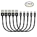 Short Charging Cables [5 Pack 8 inches] BUENTEK Nylon Braided USB Cable Sturdy Charging Cord Compatibility with i OS System Device - Black