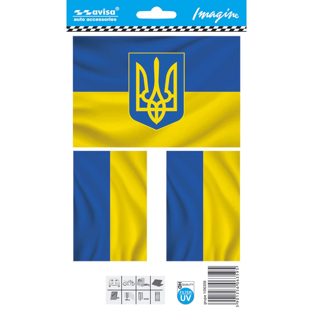 Avisa Auto Tattoo Sticker Ukraine/flags - 12,7x8,5cm