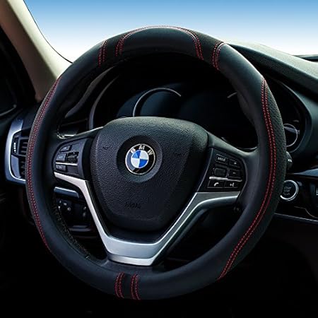 Amazon Honcenmax 車ハンドルカバー 軽自動車 普通車兼用ハンドルカバー おしゃれ グリップ 触感よく 汚れ防止 滑り防止ハンドルカバー ステアリングカバー 直径38cm ハイブリッドレザー ハンドルカバー 車 バイク