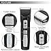 Oneisall Heavy Duty Dog Hair Clippers, Professional Rechargeable Cordless Pet Grooming Trimmer Dog Shaver for Thick Hair Dogs Cats with Oil (Black & Silver)