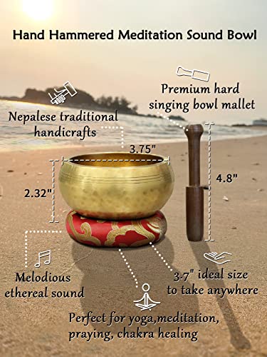 Agsnilove Tibetan Singing Bowl Sound Healing Bowls 3.75\