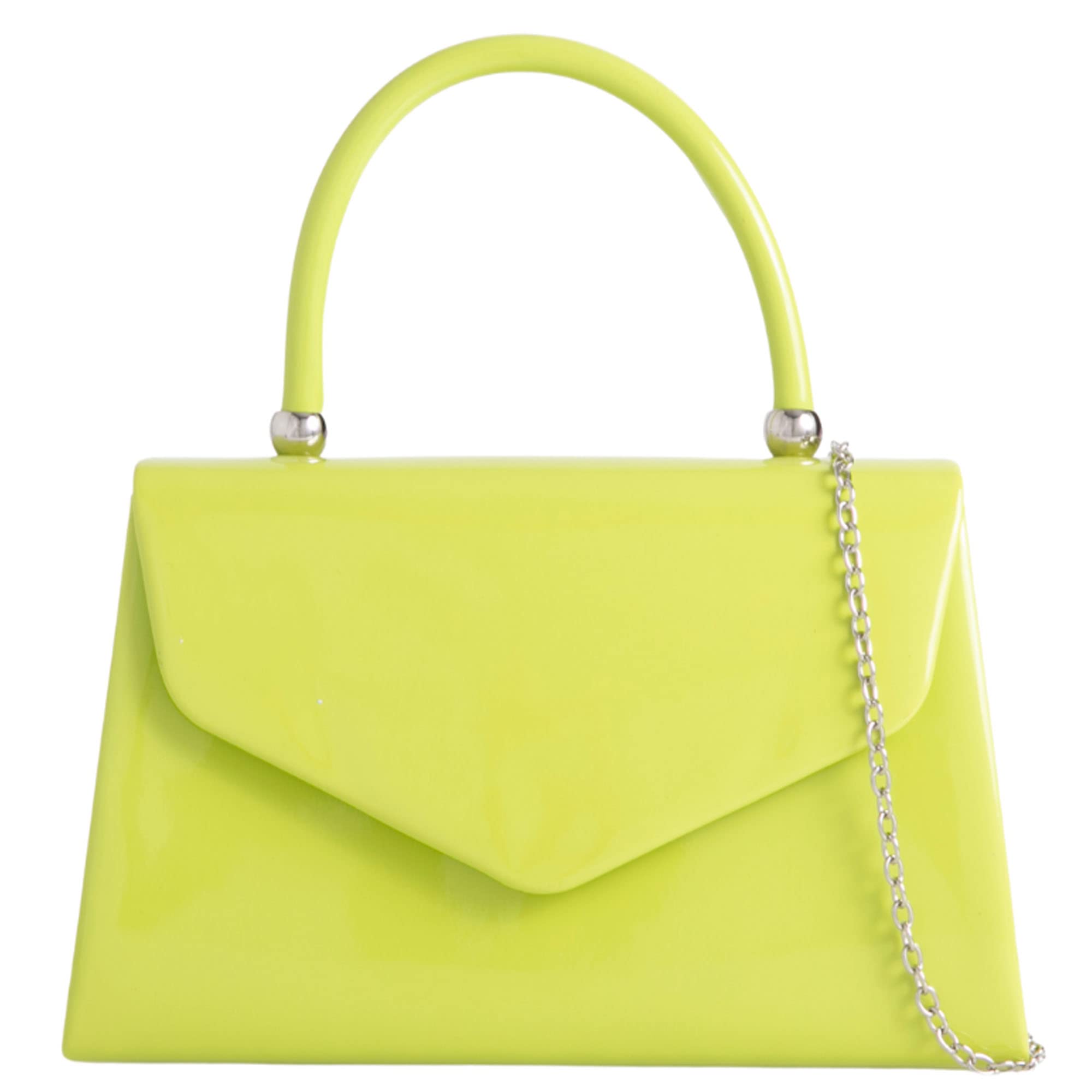 fi9® BNWT Retro Tote Patent Leather Bridal Wedding Evening Handbag Party Purse Clutch Shoulder Hand Bag (Lime Green)