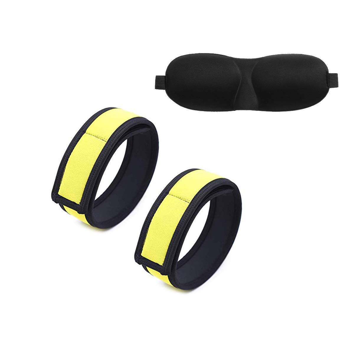 Toosexylingerie Neoprene Puppy Custom Bold Color Armband with Blindfold Eye Mask (Yellow)