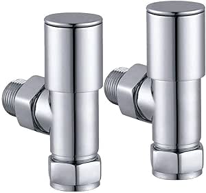 Kibath L435503 Juego de dos válvulas y detentor para Secatoallas radiador de circuito de agua caliente. Acabado cromo brillo