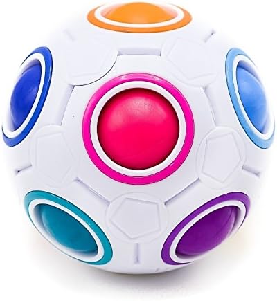 Toyzabo Challenging Puzzle Speed Cube Ball, Matching Colors Game, Fun Fidget Toy Brain Teaser with 11 Rainbow Colors