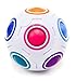 Toyzabo Challenging Puzzle Speed Cube Ball, Fun Fidget Toy Brain Teaser With 11 Rainbow Colors (3 Pack)