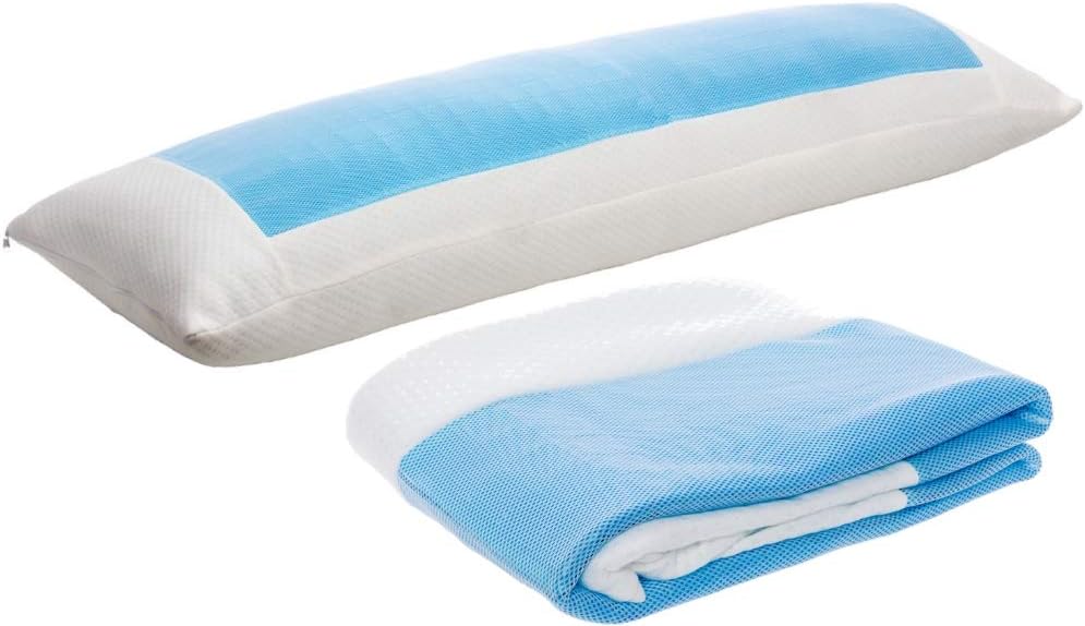 Mindful Design Cooling Body Pillow Cover - Pillowcase Designed for Extra Firm Memory Foam Body Pillow (White, 20 X 60)