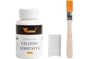 Gilding Glue - Gold Leaf & Metal Leaf Adhesive, 100ml Water Based Epoxy Resin Glue for Crafts, Arts, Wood & Glass (Includes B