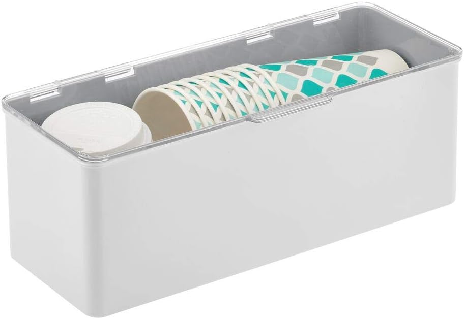 mDesign stapelbare Aufbewahrungsbox aus Kunststoff für die Küche 5.75 x