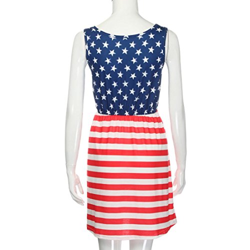 Hot Sale! Independence Day Dresses,Women Casual Summer Star Striped Flag Small Short Dress (Multicolor, L) - Thumbnail 6