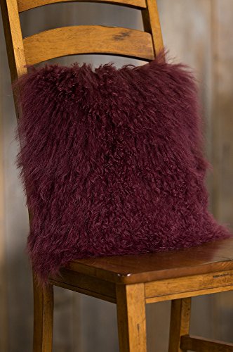 Overland 16" x 16" Single-Sided Tibetan Lamb Fur Pillow