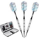 Viper Diamond 90% Tungsten Soft Tip Darts with Storage/Travel Case, Silver Rings, 16 Grams