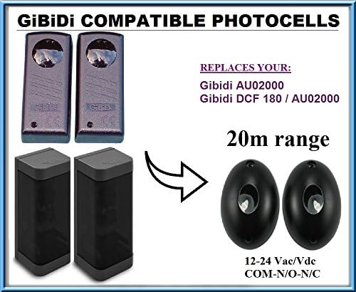 GiBiDi AU02000 / GiBiDi DCF 180 compatible universal infrared photocells / safety beam 12-24V, N.O-COM-N.C with 20m range!!!