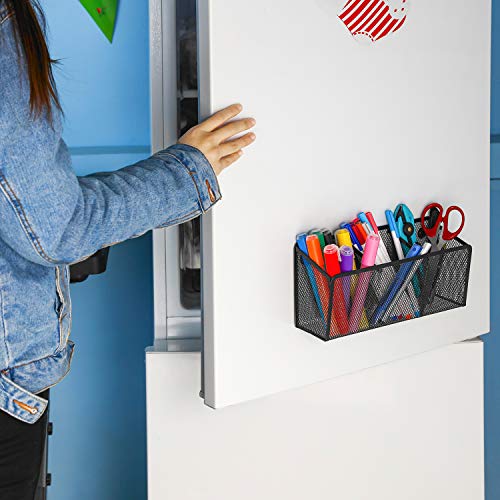 Magicfly Pencil Holder with 3 Compartments, Metal Mesh