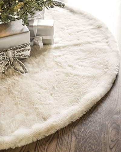 Balsam Hill 60" Ivory Lodge Faux Fur Christmas Tree Skirt