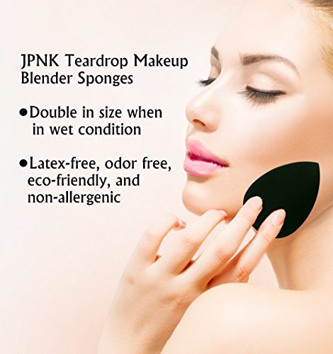 JPNK Teardrop Makeup Blender Sponges(Pack of 4, Black&Pink)