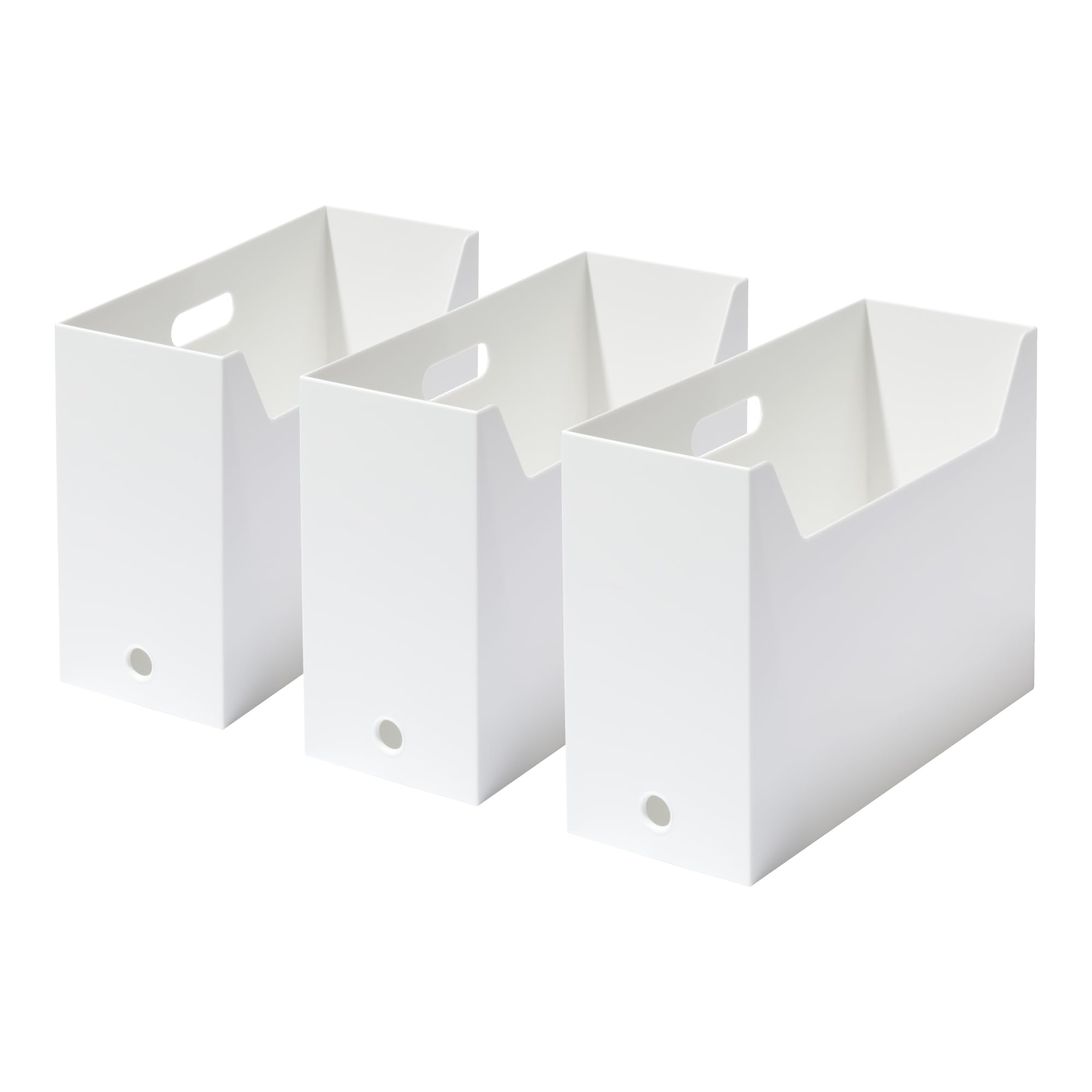 ライクイット (like-it) 収納ケース ファイルボックス スクエア ワイド サイズ1個あたり:約幅13×奥34×高25.4cm オールホワイト 日本製 MX-28 3Pセット 卓上収納 立てる収納 シリーズ累計販売数1,000万個突破 おしゃれ商品画像