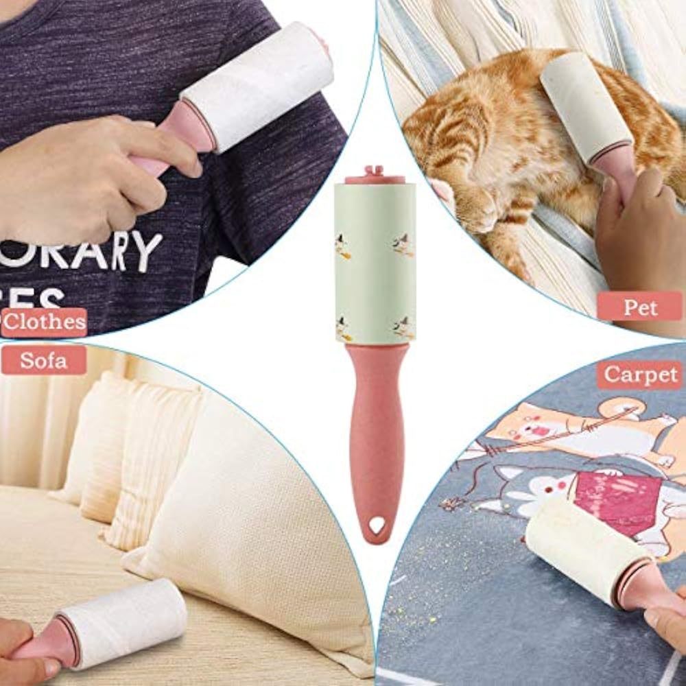 Lint Roller For Pet Hair Clothes Animal Car With 2 Rollers Brush 4