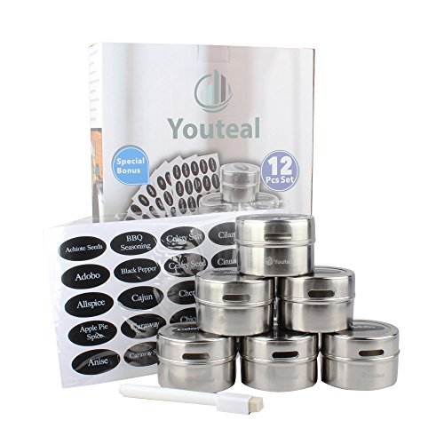 Spice Tins Set 12 Piece Storage and Display Kit for Herbs and Spices, Arts and Crafts