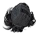 Ty.Hermenlisa 100% Real Virgin Brazilian Remy Human Hair Wigs for Black Women Natural Color Wavy Short Bobs Hairpieces with Elastic Strap, 81g, Jet Black