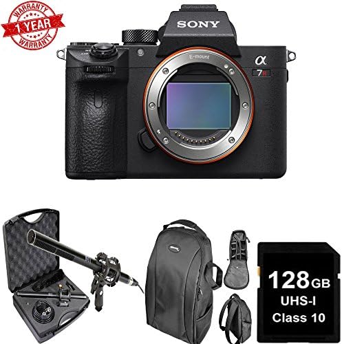 Sony a7R II 42.4MP Full-frame Mirrorless W/Microphone Kit| 128GB Memory Card | DSLR Backpack Bundle